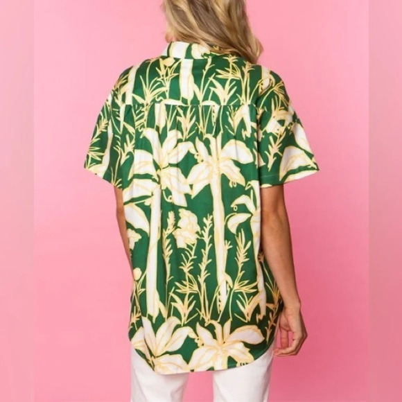 NWT Crosby by Mollie Burch XS Cannes Tropical Peyton Button Up Top Hawaiian New - Picture 2 of 9